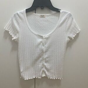 John Galt White Button top